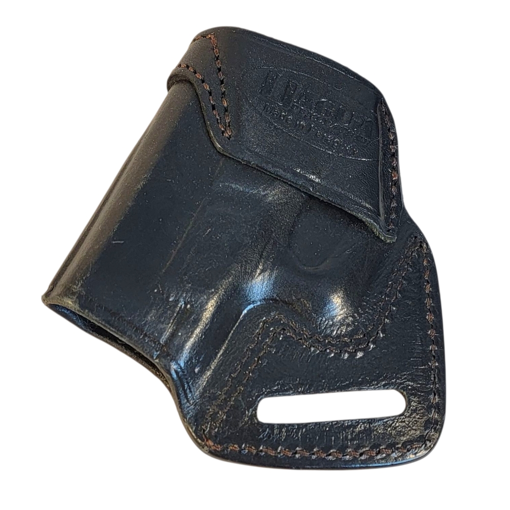 Tagua Black Leather Belt Carry Open Top Quick Draw Holster